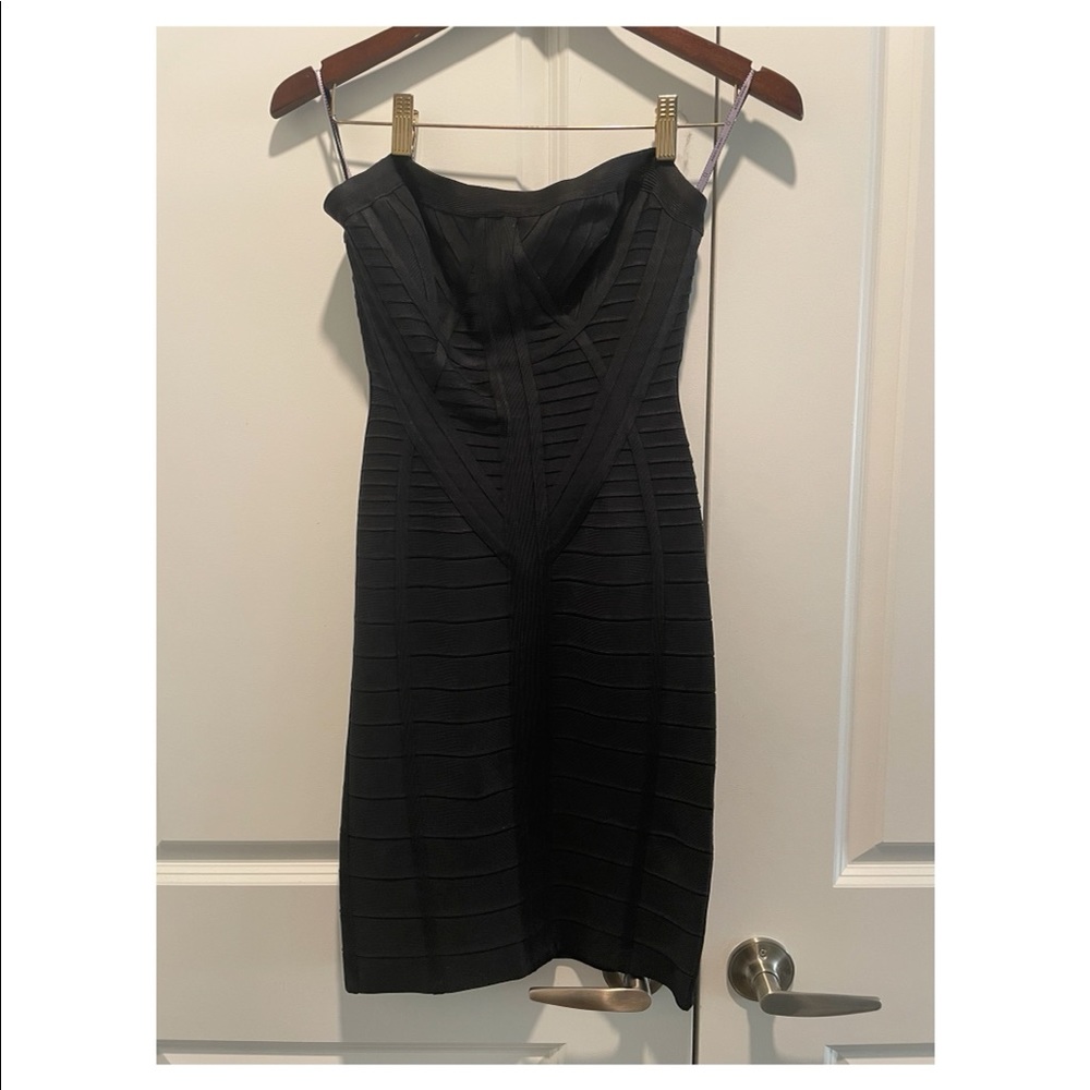 HERVE LEGER black bandage dress M